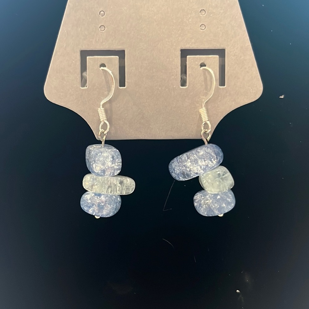 crystal looking earrings stack of three